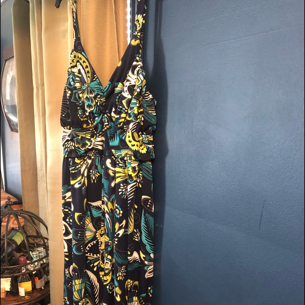 Blue printed sun dress